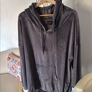 Free Press Gray Zip Up Sweater